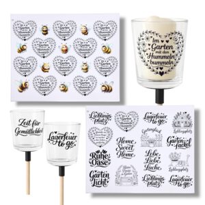 Rub Ons Sticker, Gartenfackel, Gartenlaterne, Garten, DIN A4 – Bild 1