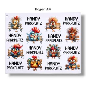 Rub Ons Sticker, Handyparkplatz, Handy, DIN A4 – Bild 2