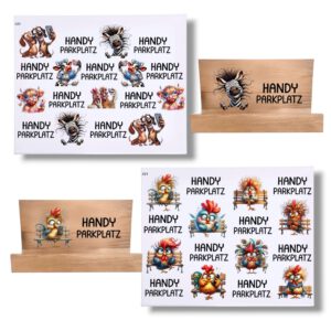 Rub Ons Sticker, Handyparkplatz, Handy, DIN A4 – Bild 1