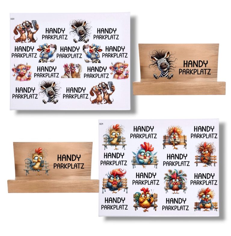 Rub Ons Sticker, Handyparkplatz, Handy, DIN A4