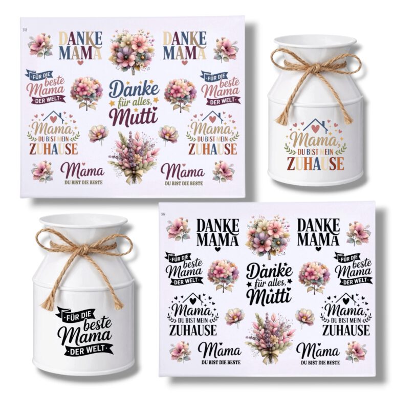 Rub Ons Sticker, Muttertag, Mama, DIN A4
