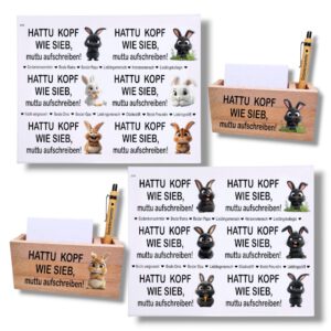 Rub Ons Sticker, Hattu Kopf wie Sieb + Sprüche Kugelschreiber, DIN A4, lustiger Stiftehalter