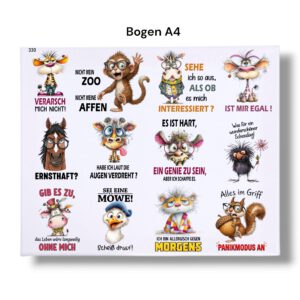 Rub Ons Sticker (#330), lustige Sprüche, Sarkasmus, freche Sprüche, DIN A4 – Bild 2