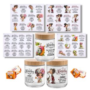 Rub Ons Sticker, Erzieherin, Küsschen für dich, Bogen DIN A4 – Bild 1