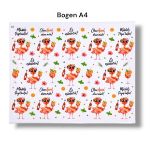 Rub On Aperol, Lillet, DIN A4, bunt/farbig, Flamingo, Rub Ons Untersetzer – Bild 4