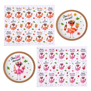 Rub On Aperol, Lillet, DIN A4, bunt/farbig, Flamingo, Rub Ons Untersetzer – Bild 1