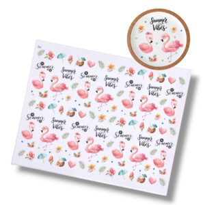 Rub On FLAMINGO (344), DIN A4, Blumen, bunt/farbig, Sommer, Rub Ons Untersetzer – Bild 1