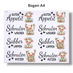 Rub On Serviettenhalter, DIN A4, Schnutenputzer, Sabberlappen, Rub Ons – Bild 3