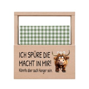 Rub On Serviettenhalter, DIN A4, lustige Highland Cow, Rub Ons – Bild 2