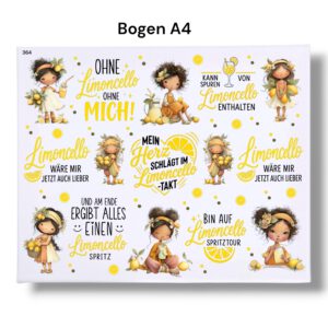 Rub On Limoncello, DIN A4, bunt/farbig, Zitronen, Lemon, Rub Ons Untersetzer – Bild 3