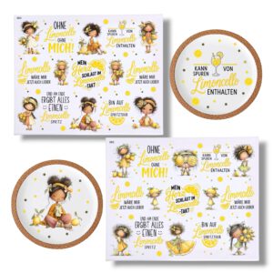 Rub On Limoncello, DIN A4, bunt/farbig, Zitronen, Lemon, Rub Ons Untersetzer – Bild 1
