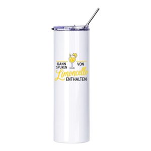 Limoncello Thermobecher TO GO Edelstahl Isolierter Becher + Strohhalm – Bild 3