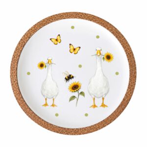 Rub On Gänse (367), DIN A4, Herbst, Sonnenblumen, bunt/farbig, Rub Ons Untersetzer – Bild 2