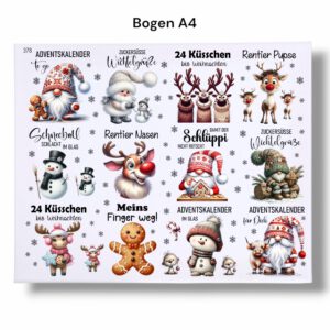 Rub-On (378), BEST OF, kleine Motive, 24 Küsschen bis Weihnachten, Adventskalender ... – Bild 3