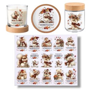 Rub On(391)Herbst cute, DIN A4, bunt/farbig, Rub Ons Untersetzer – Bild 1