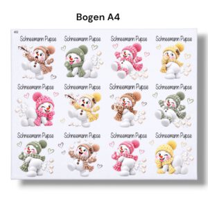 Rub On(402) Schneemann Pupse, DIN A4, bunt/farbig, Rub Ons – Bild 3